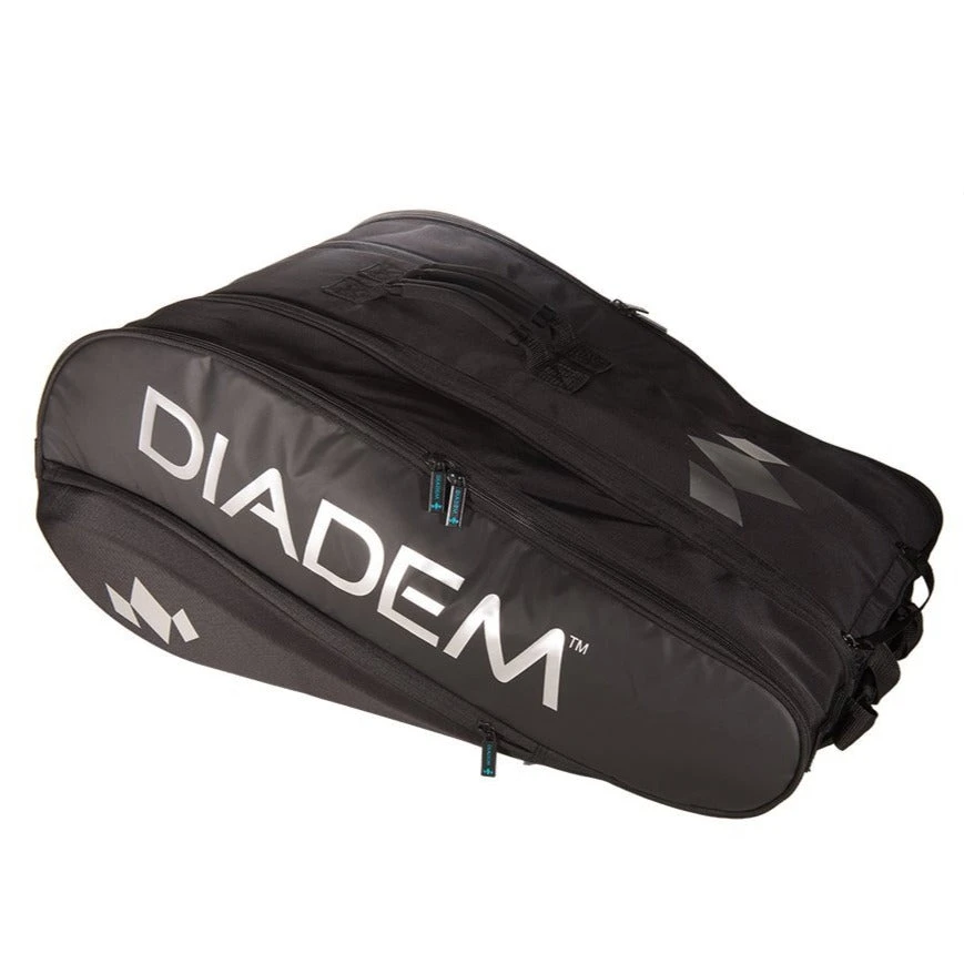 Diadem Nova Tour 12 Pack Racquet Bag (Black/Chrome) 1 Diadem Nova Tour 12 Pack Racquet Bag (Black/Chrome)