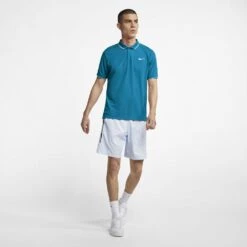 Nike Men's Court Dri-Fit Team Polo (Turquoise/White) -Ball Games Store 939137 425 PHSYM002 1000