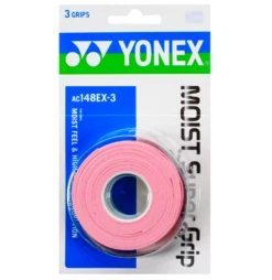 Yonex Moist Super Grip Overgrip 3 Pack (Pink) -Ball Games Store AC148PKMoistSuperPink