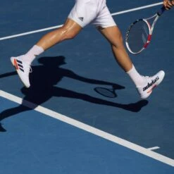 Adidas Barricade Tokyo Men's Tennis Shoe (White/Black/Solar Red) -Ball Games Store Barricade Tokyo Tennis Shoes White FZ3935 HM2