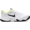 Nike Court Lite 2 Junior Tennis Shoe (White/Black/Green)