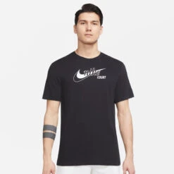 Nike Men's Dri-FIT Distressed Swoosh Top (Black)