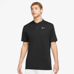 Nike Men's Dri-FIT Victory Blade Solid Polo (Black/White)