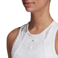 Adidas Women's Stella McCartney Tank Top (White) -Ball Games Store EA3122 APP on model detail 1 white