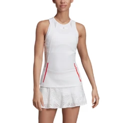 Adidas Women's Stella McCartney Tank Top (White) -Ball Games Store EA3122 APP on model front white