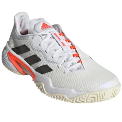Adidas Barricade Tokyo Men's Tennis Shoe (White/Black/Solar Red) -Ball Games Store FZ3935 FTW photo front lateral top white