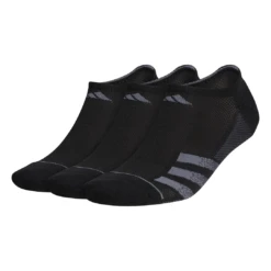 Adidas Men's Superlite 3 Stripe No-Show Socks (Black)