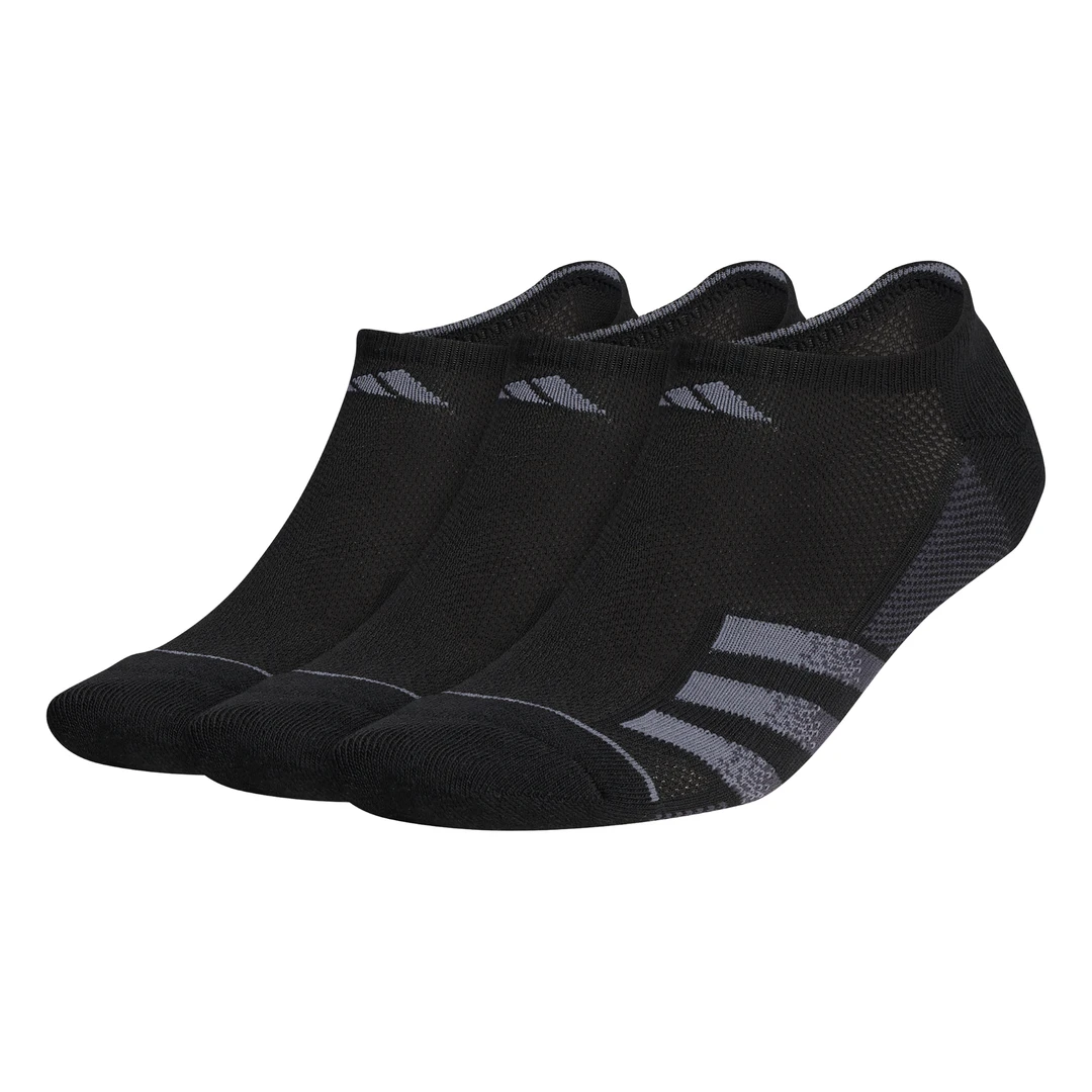 Adidas Men's Superlite 3 Stripe No-Show Socks (Black) 1 Adidas Men's Superlite 3 Stripe No-Show Socks (Black)