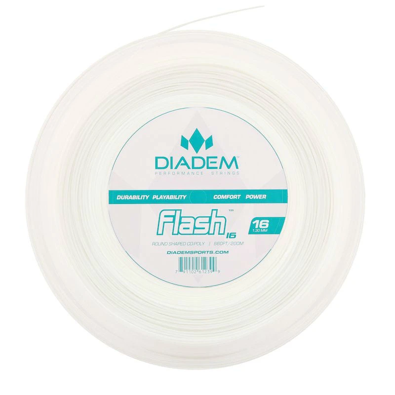 Diadem Flash 16/1.30 Tennis String Reel (White) 1 Diadem Flash 16/1.30 Tennis String Reel (White)