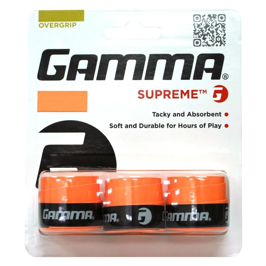 Gamma Supreme Overgrip 3 Pack (Orange) 1 Gamma Supreme Overgrip 3 Pack (Orange)