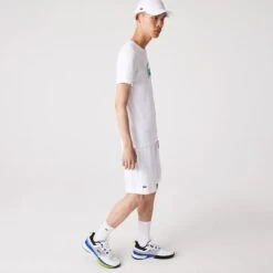 Lacoste Men's Ultra Light Short (White/Navy Blue) -Ball Games Store GH6961 522 21