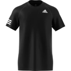 Adidas Men's 3 Stripes Club Top (Black) -Ball Games Store GL5403 APP virtual front white