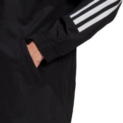 Adidas Men's 3 Stripes Tape Jacket (Black/White) -Ball Games Store GM5752 APP on model detail 2 white