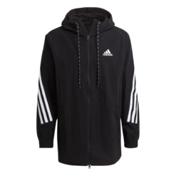 Adidas Men's 3 Stripes Tape Jacket (Black/White) -Ball Games Store GM5752 APP photo front white