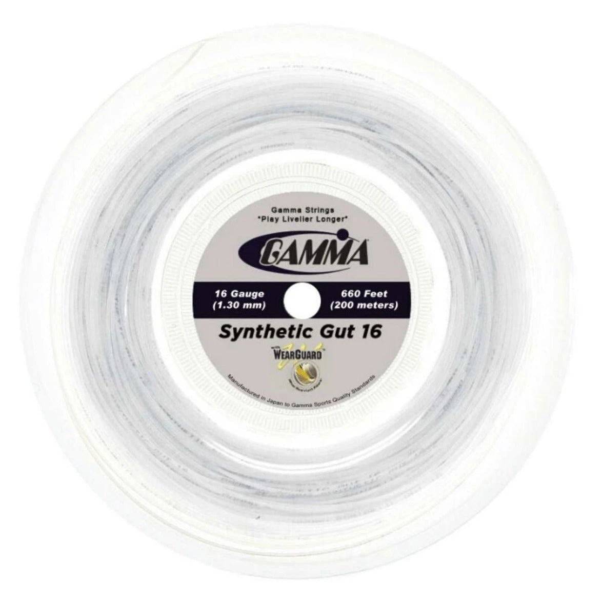 Gamma Synthetic Gut 16/1.30 W/ Wearguard Tennis String Reel (White) 1 Gamma Synthetic Gut 16/1.30 W/ Wearguard Tennis String Reel (White)