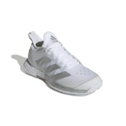 Adidas Adizero Ubersonic 4 Women's Tennis Shoe (White/Silver/Grey) -Ball Games Store GW2513 6 FOOTWEAR Photography FrontLateralTopView white