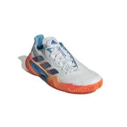 Adidas Barricade Men's Tennis Shoe (Blue/White/Orange) -Ball Games Store GW2963 6 FOOTWEAR Photography FrontLateralTopView white