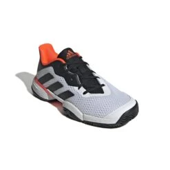 Adidas Barricade Junior Tennis Shoe (White/Black/Red) -Ball Games Store GW2996 6 FOOTWEAR Photography FrontLateralTopView white
