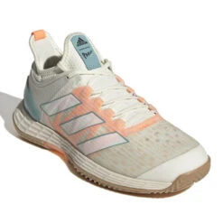 Adidas Adizero Ubersonic 4 Parley Women's Tennis Shoes (White/Beam Orange) -Ball Games Store GX9624 6 FOOTWEAR Photography FrontLateralTopView white