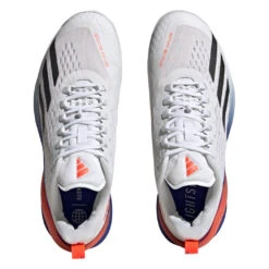 Adidas Adizero Cybersonic Men's Tennis Shoe (White/Black) -Ball Games Store GY9634 3 FOOTWEAR Photography TopPortraitView transparent