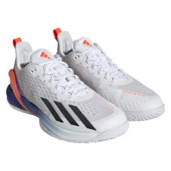 Adidas Adizero Cybersonic Men's Tennis Shoe (White/Black) -Ball Games Store GY9634 6 FOOTWEAR Photography FrontLateralTopView transparent