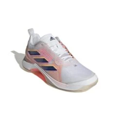 Adidas Avacourt Women's Tennis Shoe (White/Indigo/Orange) -Ball Games Store GZ0690 6 FOOTWEAR Photography FrontLateralTopView white
