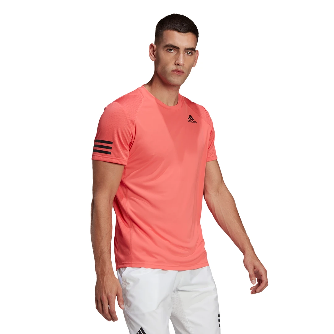 Adidas Men's 3 Stripes Club Top (Semi Turbo/Black) 4 Adidas Men's 3 Stripes Club Top (Semi Turbo/Black) - Image 4