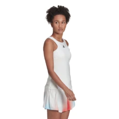 Adidas Women's Tennis Y-Tank Top (White) -Ball Games Store HF0842 APP on model walking white