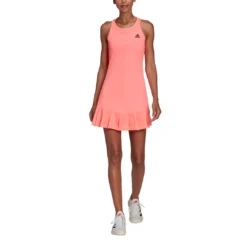 Adidas Women's Club Dress (Orange/Black) -Ball Games Store HF1773 APP on model front white