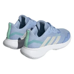 Adidas CourtJam Control Women's Tennis Shoe (Blue/White) -Ball Games Store HQ8471 7 FOOTWEAR Photography BackLateralTopView transparent