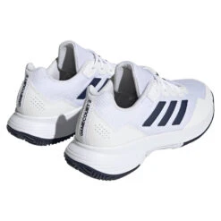Adidas GameCourt 2 Men's Tennis Shoe (White/Navy) -Ball Games Store HQ8809 7 FOOTWEAR Photography BackLateralTopView transparent