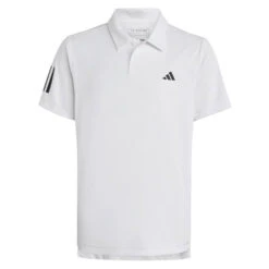 Adidas Boy's 3 Stripe Club Polo (White)