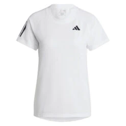 Adidas Women's Club 3 Stripe Top (White) -Ball Games Store HS1449 2 APPAREL Photography FrontCenterView transparent