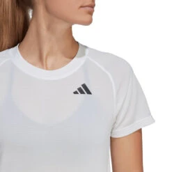 Adidas Women's Club 3 Stripe Top (White) -Ball Games Store HS1449 8 APPAREL OnModel DetailView1 transparent