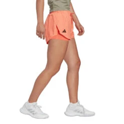 Adidas Women's Club Shorts (Orange) -Ball Games Store HS1453 5 APPAREL OnModel WalkingView transparent