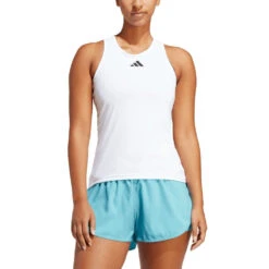 Adidas Women's Club Tank Top (White) -Ball Games Store HZ4282 4 APPAREL OnModel FrontView transparent