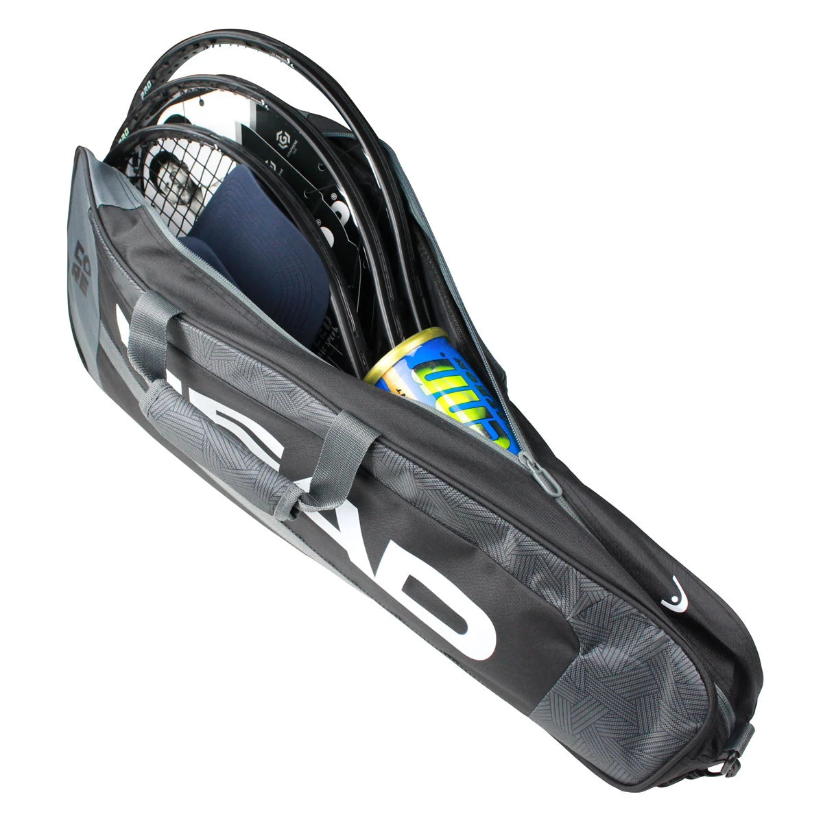 Head Core Pro 3 Pack Racquet Bag (Black/White) 2 Head Core Pro 3 Pack Racquet Bag (Black/White) - Image 2