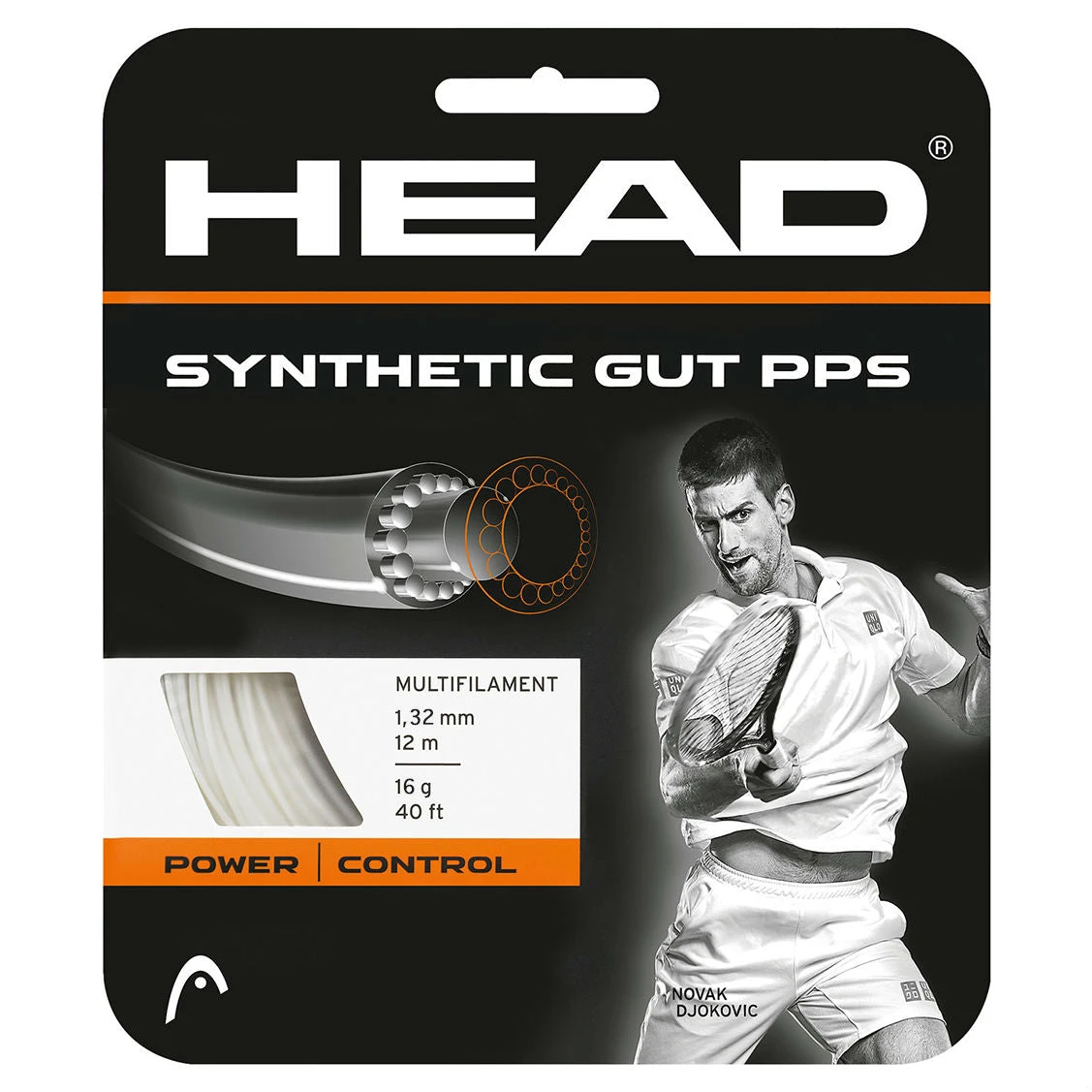 Head Synthetic Gut 16/1.30 PPS Tennis String (White) 1 Head Synthetic Gut 16/1.30 PPS Tennis String (White)