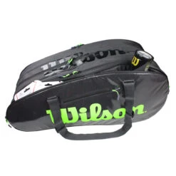 Wilson Super Tour 15 Pack Racquet Bag (Black/Green) -Ball Games Store IMG 2948