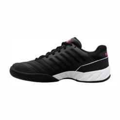 K-Swiss BigShot Light 4 Men's Tennis Shoe (Black/White/Red) -Ball Games Store K SwissBigShotLight4Black3