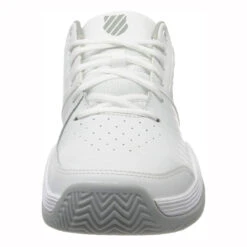 K-Swiss Court Express Clay Court Women's Tennis Shoe (White/Silver) -Ball Games Store K Swiss Court Express Womens White Silver Image Front