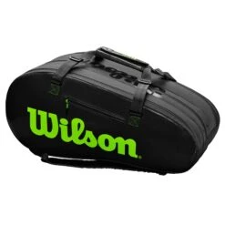 Wilson Super Tour 15 Pack Racquet Bag (Black/Green) -Ball Games Store WR8004101001 Super Tour 3 Comp BKGR Back