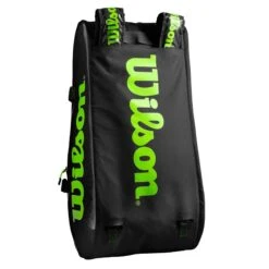Wilson Super Tour 15 Pack Racquet Bag (Black/Green) -Ball Games Store WR8004101001 Super Tour 3 Comp BKGR Removable Straps Detail2