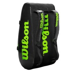 Wilson Super Tour 15 Pack Racquet Bag (Black/Green) -Ball Games Store WR8004101001 Super Tour 3 Comp BKGR Stand Up