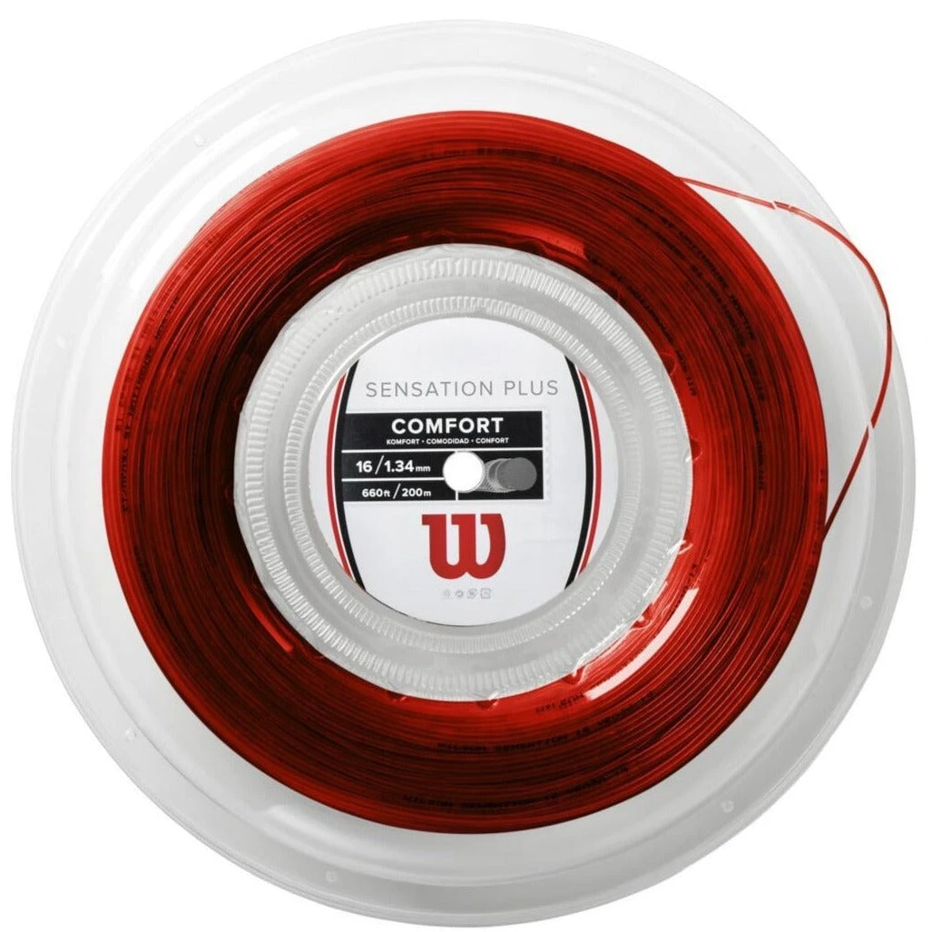 Wilson Sensation Plus 16/1.34 Tennis String Reel (Red) 1 Wilson Sensation Plus 16/1.34 Tennis String Reel (Red)