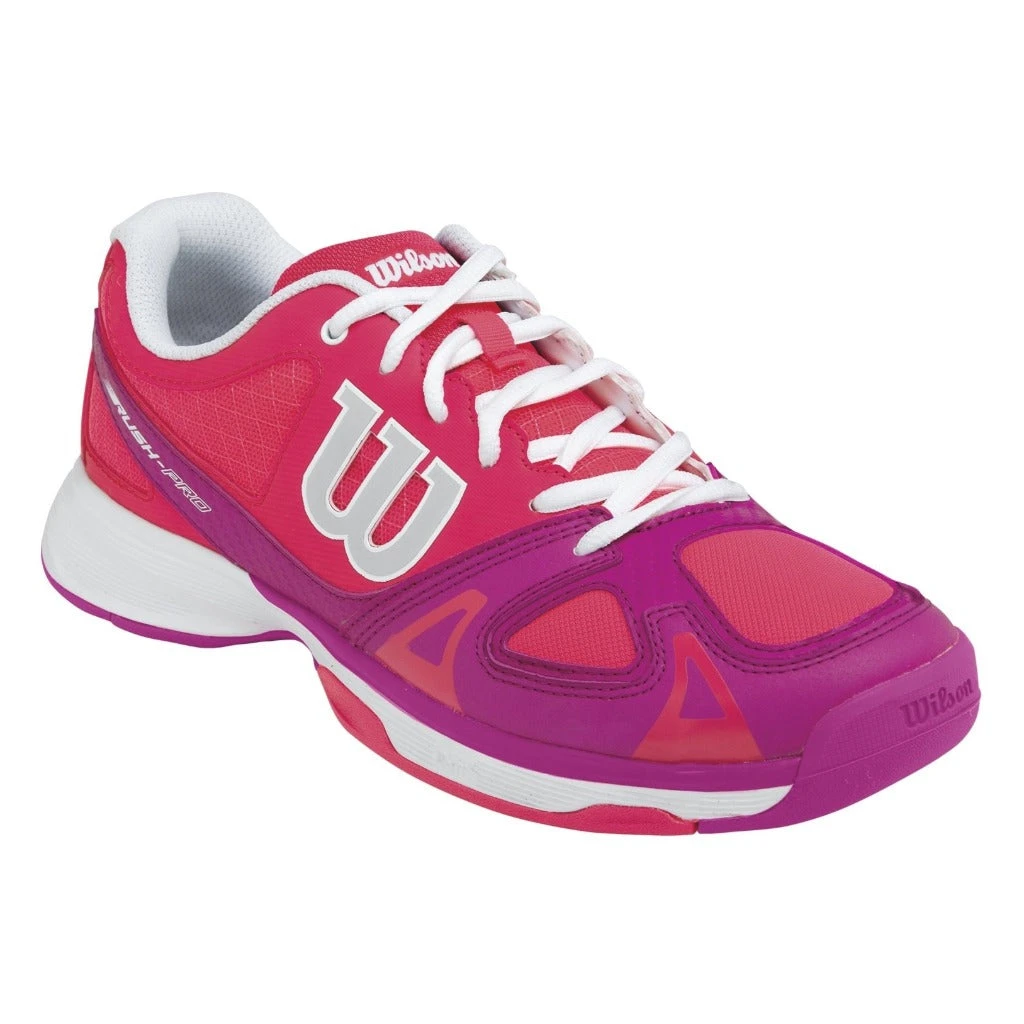 Wilson Rush Pro Junior Tennis Shoe (Neon Red/Pink) 1 Wilson Rush Pro Junior Tennis Shoe (Neon Red/Pink)