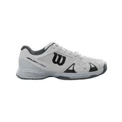 Wilson Rush Pro 2.5 Junior Tennis Shoe (White/Pearl) -Ball Games Store WRS322490 Rush Pro Jr 2.5 White PearlBlue Black Side
