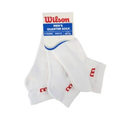 Wilson Men's Quarter Socks 3 Pack (White) -Ball Games Store Wilson Mens Quarter Socks White 3 Pack 2