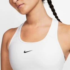 Nike Women's Dri-FIT Swoosh Medium Support 1 Piece Pad Sports Bra (White/Black) -Ball Games Store dri fit swoosh support 1 piece pad sports bra mx9N8j 413f4291 747b 404b 90a3 3ccd5b532ce2