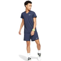 Nike Men's Dri-FIT Slam Top (Obsidian/White) -Ball Games Store nikecourt breathe slam tennis top lbB2Dn 10